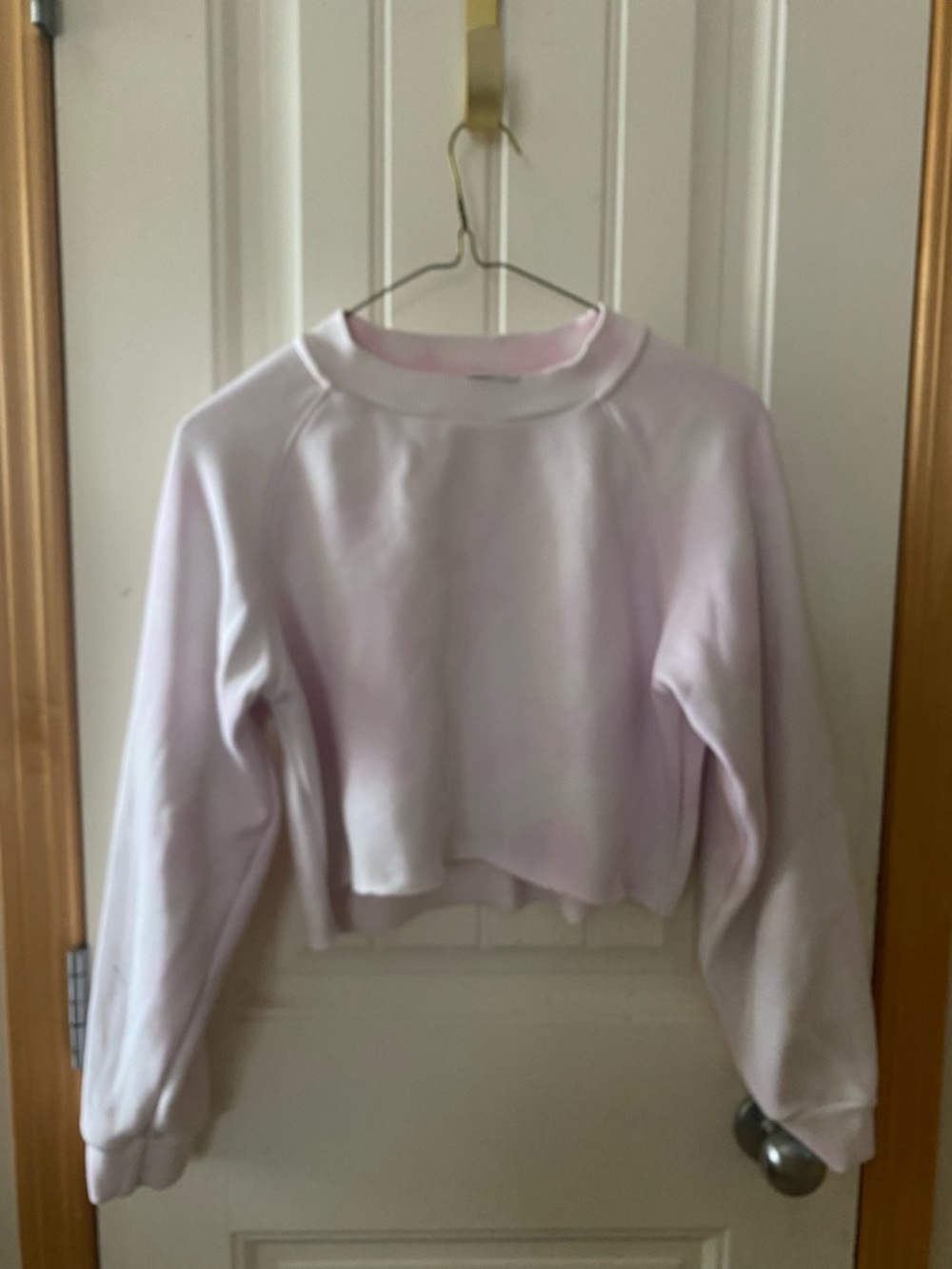 Sunday Best Light Pink Cropped Crewneck Sweatshirt
